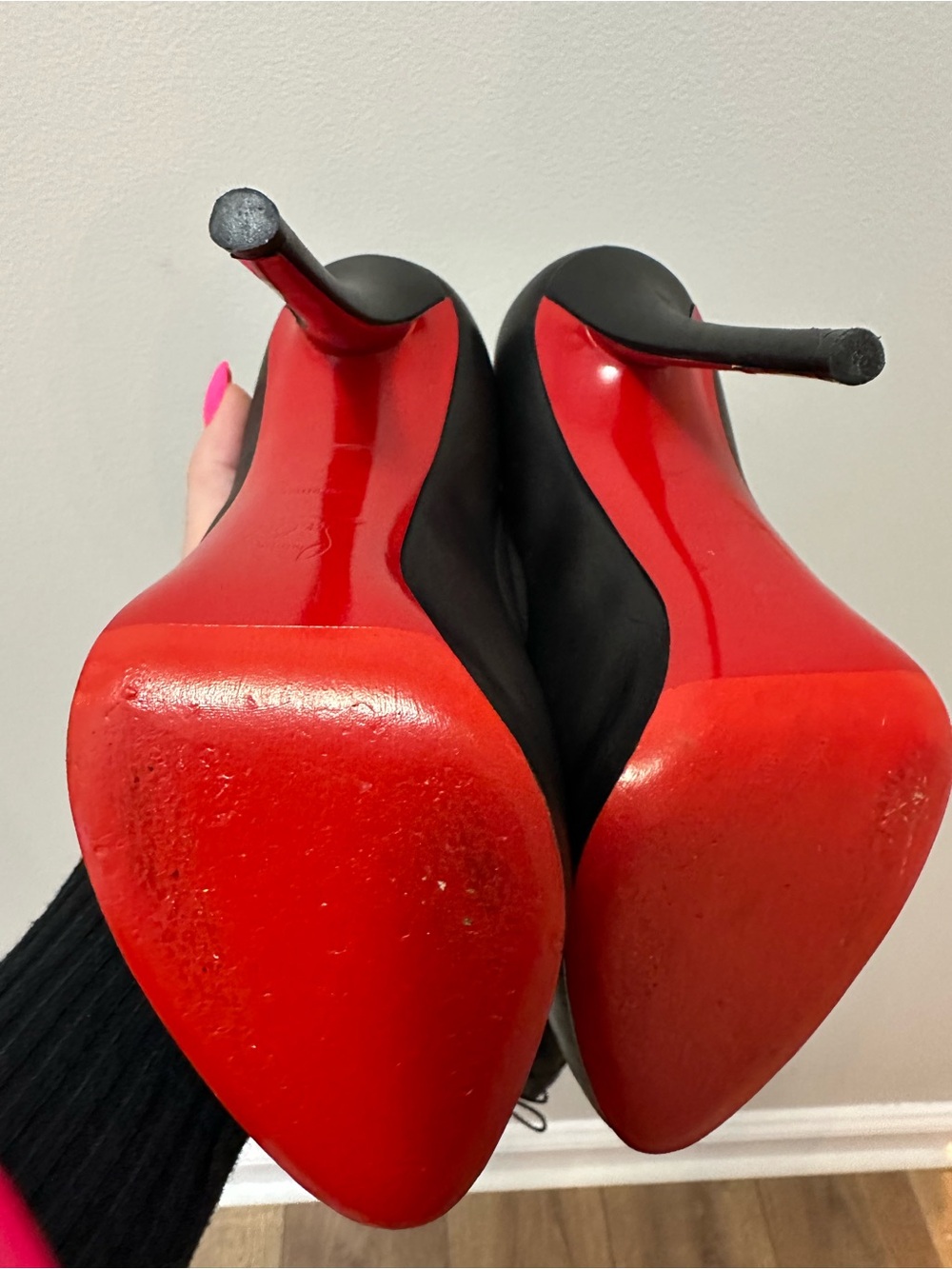 Ultra Rare Christian Louboutin Croche BlackOver-the-Knee Lace-Up Stiletto Boots - Picture 4 of 9